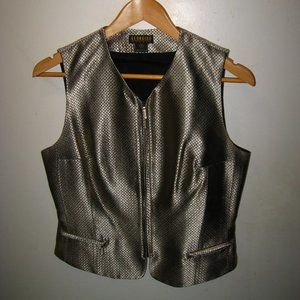 🛍 Georgiou Studio Women's Silver Zip Front Vest Size 8